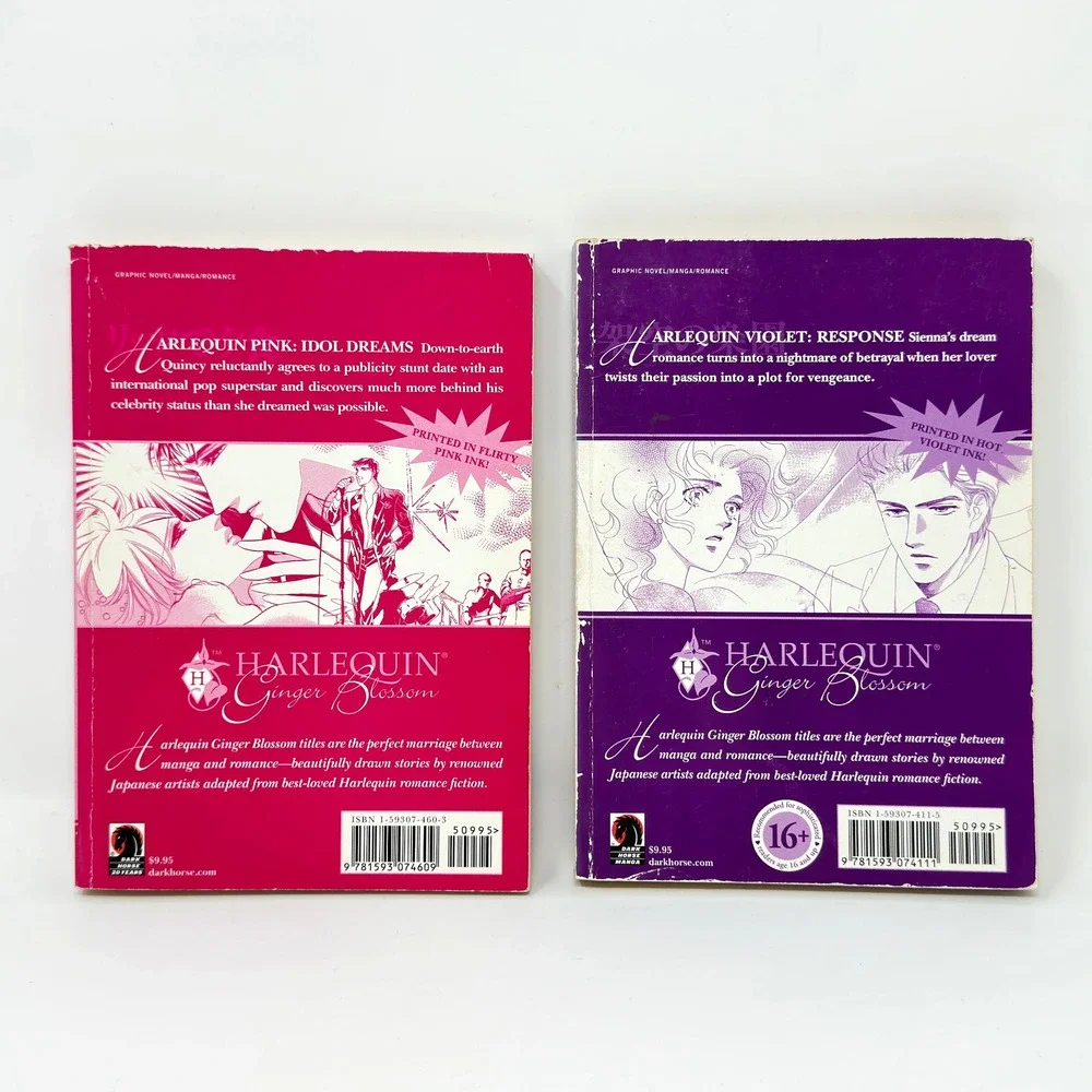 Set of 2 Harlequin Pink Idol Dreams & Violet Response Manga Josei Romance Comic